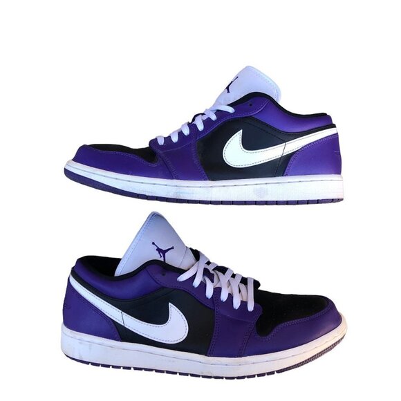 NIKE Air Jordan 1 Low Court Purple Black Size 10 - Picture 5 of 11